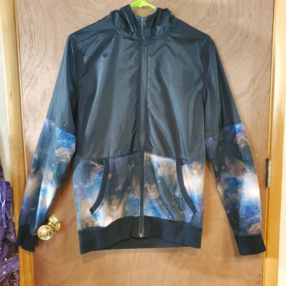 Galaxy Print Wind Breaker Jacket